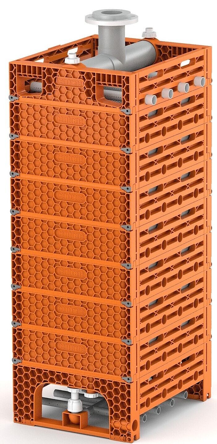 Cembrane/Ovivo SiCBLOX ceramic stack/tower