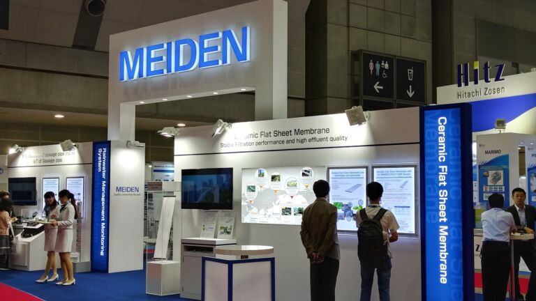 Meidensha Corporation presented their ceramic flat sheet membrane at the IWA exhibition in Tokyo