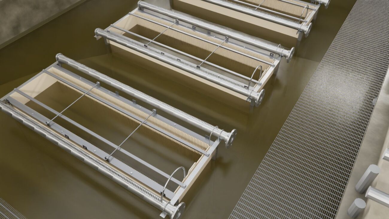 Zyramic Palisade modules in a membrane tank