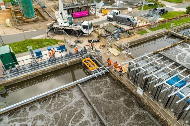 Aereal view of implementation of DuPont's OxyMem MABR membrane modules at Spernal, UK