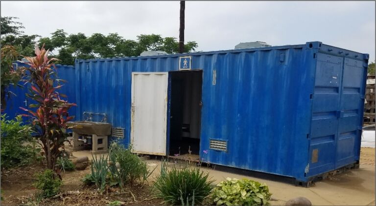 The community ablution block at the test site, in eThekwini Municipality