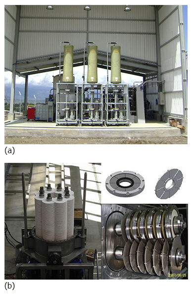 (a) The V-Sep VDF (courtesy of New Logic Research), and (b) Westfalia MSD RDF membrane technologies