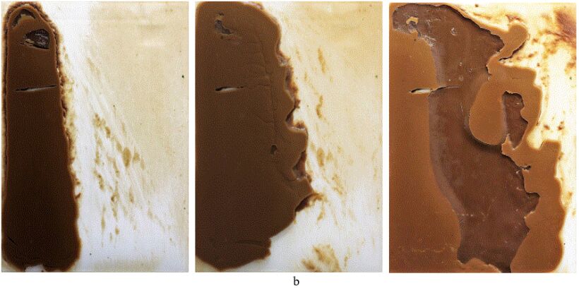 Figure 6.  Examples of progressive sludging in 1-4 hour timeframe: (a) municipal, and (b) industrial MBR sludge sample, MLSS = 8-12 g.L<sup>-1</sup>, low-shear conditions at membrane surface (Buzatu et al., 2018) | Feature Mbr Channel Clogging Fig 6B