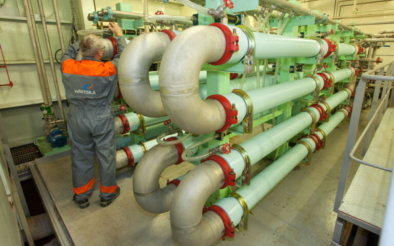 An image of an MBR skid on board a ship.