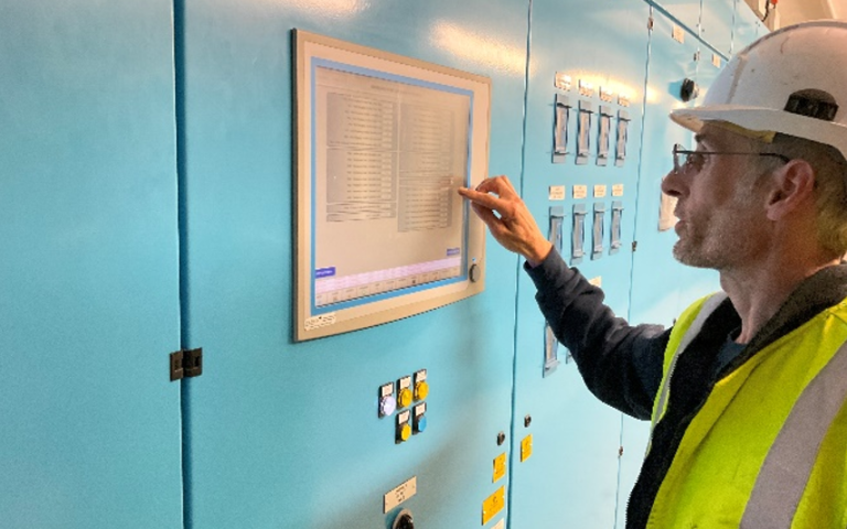 Southern Water’s Woolston wastewater treatment works - Darren checking the HMI