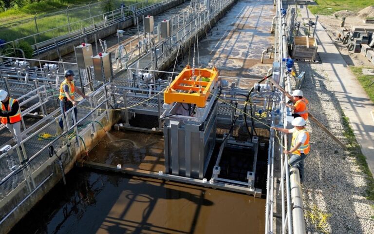 Aereal view of OxyMem MABR implementation at Elmira