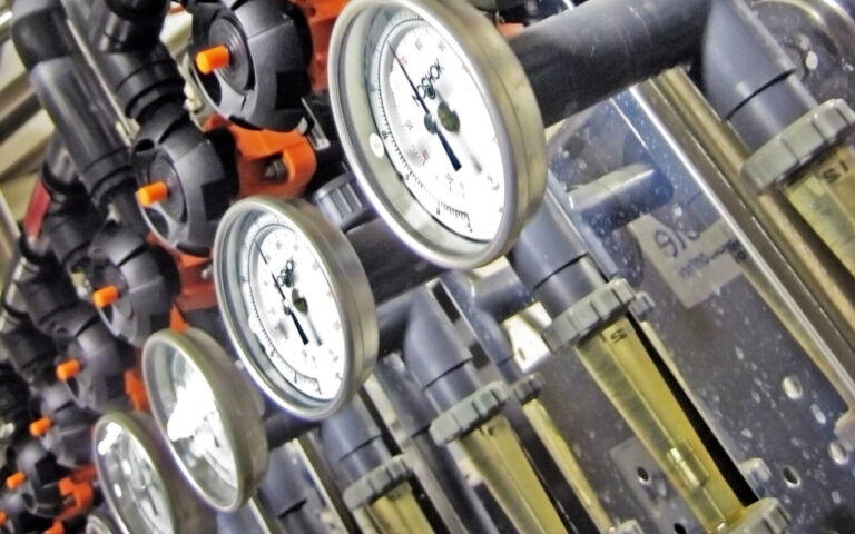 Image of a row of pressure gauges